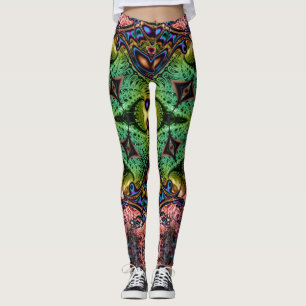 BBQSHOES™ Oont715 Fractal Pattern Psychedelic Leggings