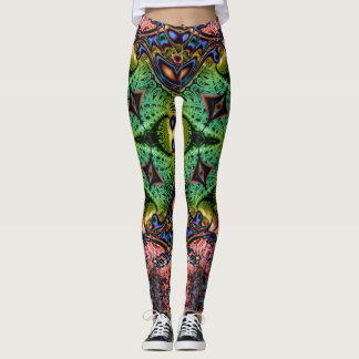 BBQSHOES™ Oont715 Fractal Pattern Psychedelic Leggings