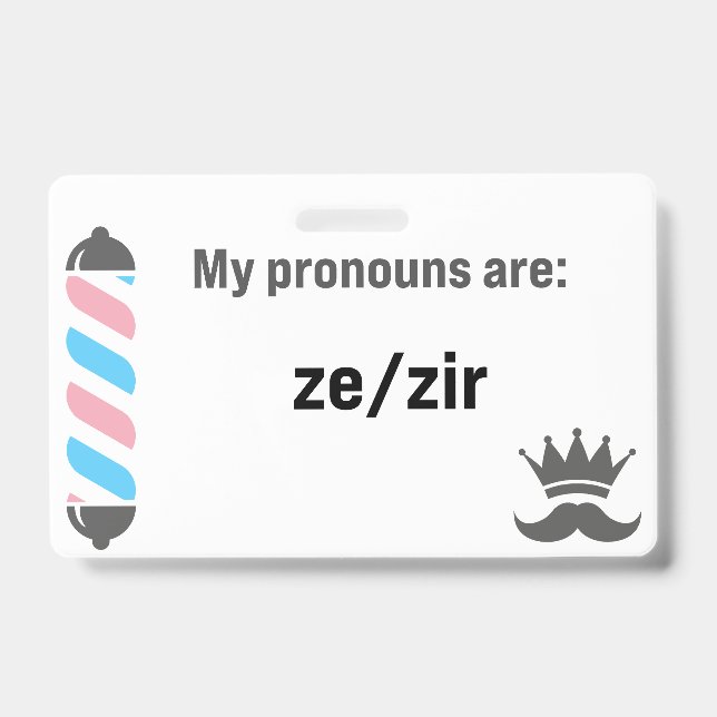 BBS Pronouns Zi/Zir ID Badge (Front)