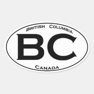 BC (British Columbia) Oval Logo Oval Sticker