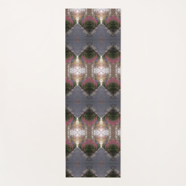BC Fall Trees Ikat Pouf Yoga Mat (Front)