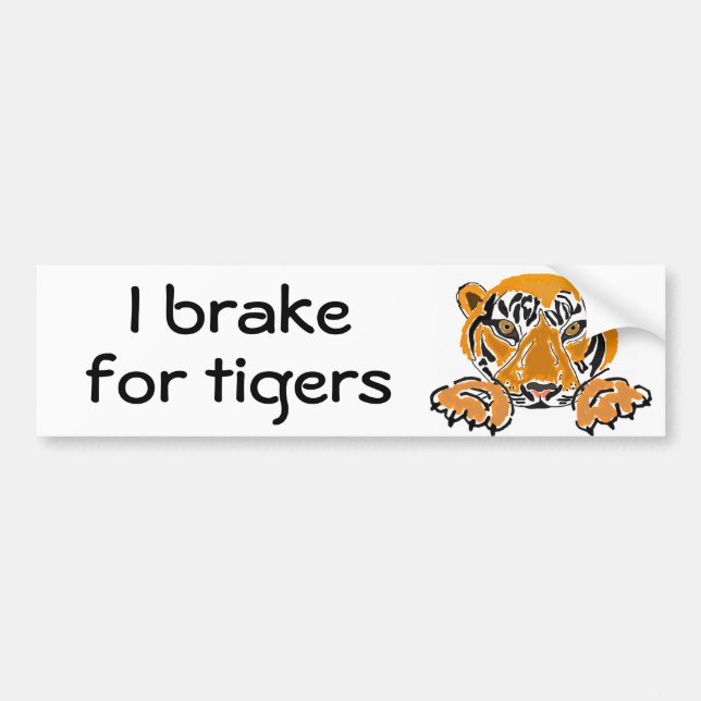BC- I brake for tigers bumper sticker (Front)