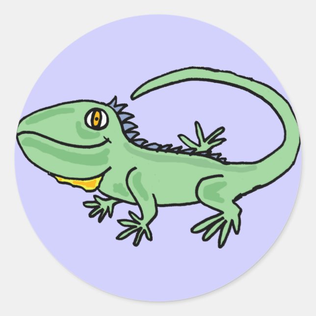 BC- Iguana Cartoon Sticker (Front)