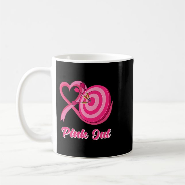 BC Leopard Pink Out Darts Tackle Breast Cancer Awa Coffee Mug (Left)