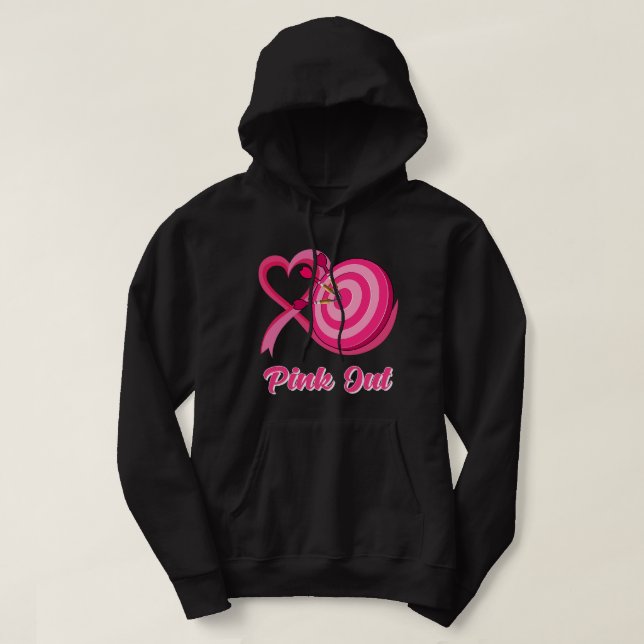 BC Leopard Pink Out Darts Tackle Breast Cancer Awa Hoodie (Design Front)
