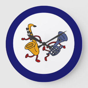 BC- Saxophone and Trumpet Dancing Wall Clock