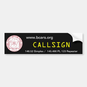 BCARS Bumper Sticker 2012-101 Black BG
