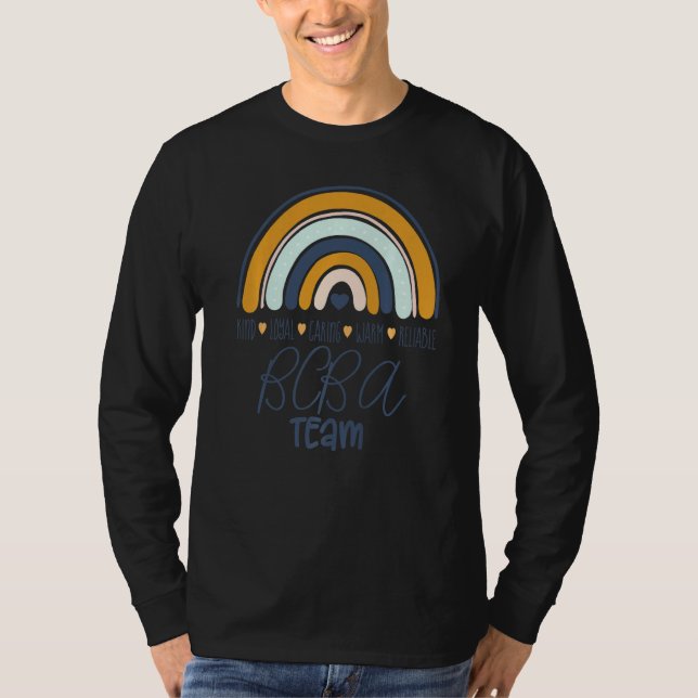 Bcba Team Boho Rainbow Rbt Aba Applied Behaviour A T-Shirt (Front)