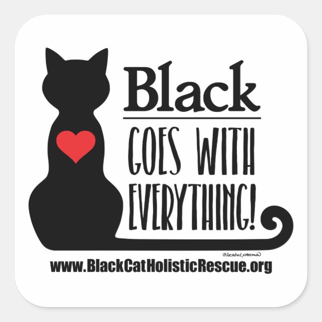 BCHR Black Goes With Everything! Stickers (x6) (Front)