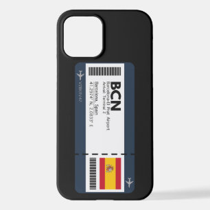 BCN Barcelona Boarding Pass - Spain Ticket iPhone 12 Case