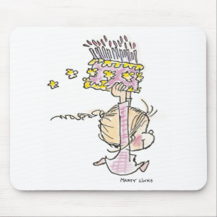 BD-001 Birthday Girl Running Mouse Mat