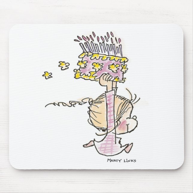 BD-001 Birthday Girl Running Mouse Mat (Front)