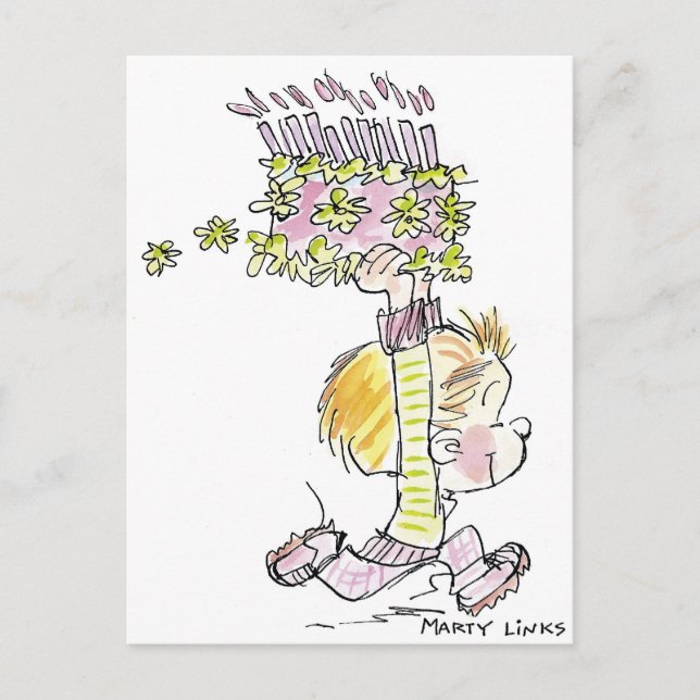 BD-001a Birthday Boy Running Postcard (Front)