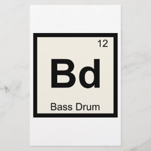 Bd - Bass Drum Music Chemistry Periodic Table