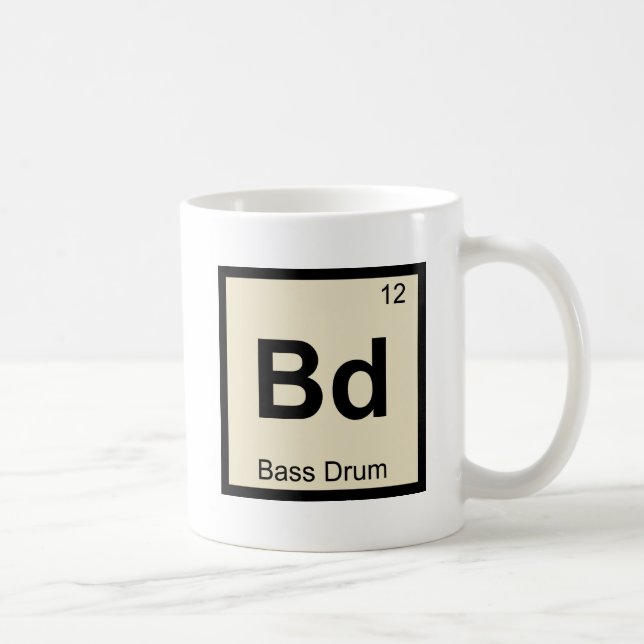 Bd - Bass Drum Music Chemistry Periodic Table Coffee Mug (Right)