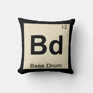 Bd - Bass Drum Music Chemistry Periodic Table Cushion