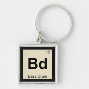 Bd - Bass Drum Music Chemistry Periodic Table Key Ring
