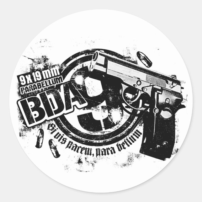 BDA 9 Classic Round Sticker Sticker (Front)