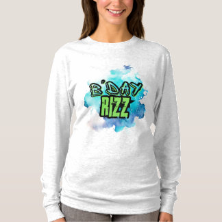 B'Day (Birthday) Rizz Green And Monochromatic Blue T-Shirt