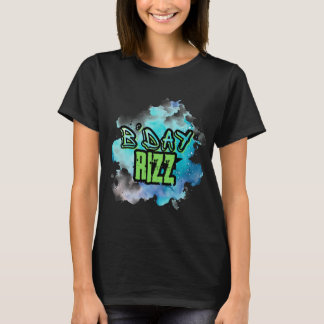 B'Day (Birthday) Rizz Green And Monochromatic Blue T-Shirt