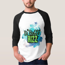 B'Day (Birthday) Rizz Green And Monochromatic Blue