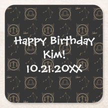 Bday Black & Gold Zodiac Libra Astrology Star Sign