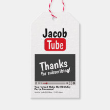 Bday Tube Thanks For Subscribing Favor Tags