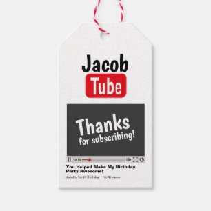 Bday Tube Thanks For Subscribing Favour Tags