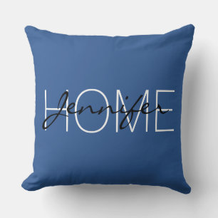 B'dazzled blue colour home monogram cushion