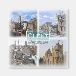 BE0051 Europe, Belgium, Ghent, Fridge Magnet