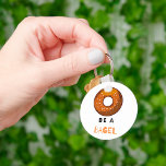 Be a Bagel Funny Food Pun Bagel Lover Design  Key Ring<br><div class="desc">Carry a little humor with you wherever you go with this “Be a Bagel” keychain. Featuring a fun bagel illustration and a playful pun, this keychain is perfect for food lovers, brunch enthusiasts, and anyone who enjoys a good joke. Lightweight and durable, it’s a great way to personalize your keys,...</div>