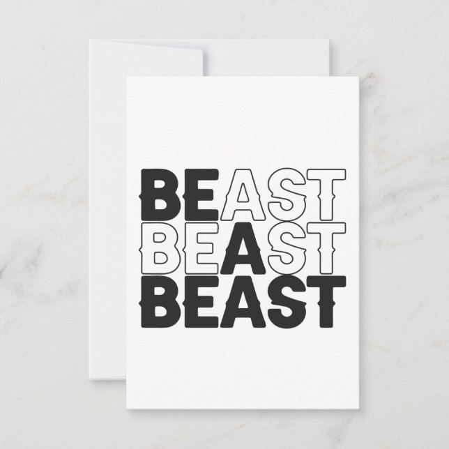 Be a Beast Bodybuilding Fitness Gym Sport Lover  Thank You Card (Front)