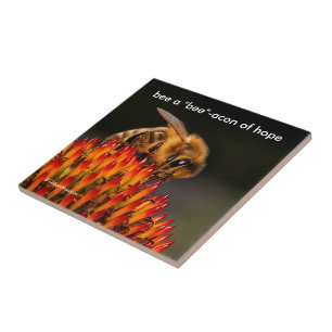Be a "Bee"acon Beacon of Hope Bee on Echinacea Tile