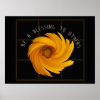 Be A Blessing To Others Black sunflower Design