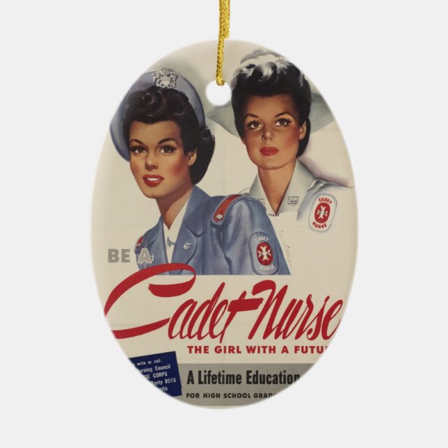 Be a Cadet Nurse Ceramic Tree Decoration (Front)