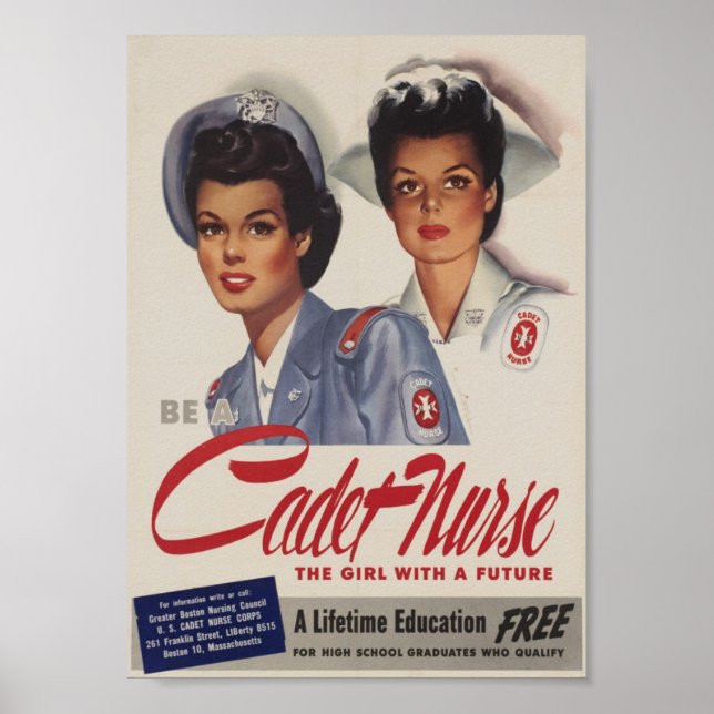 Be a Cadet Nurse Poster (Front)