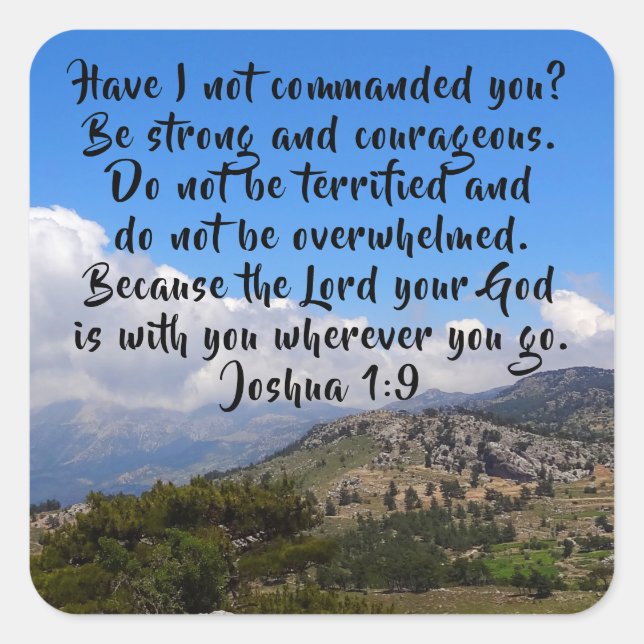 Be A Confident Christian Joshua 1:9 Bible  Square Sticker (Front)