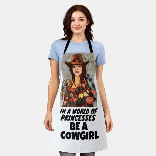 BE A COWGIRL CUTE KITCHEN APRON (Worn)
