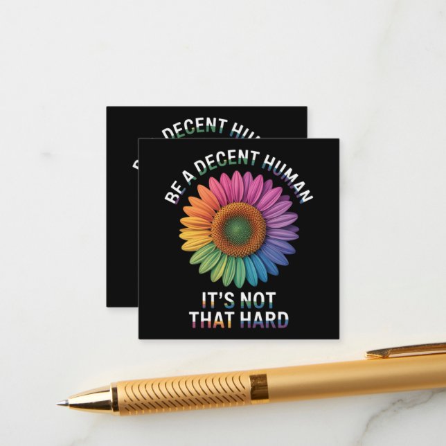  Be A Decent Human It's Not That Hard Enclosure Card (Front/Back In Situ)