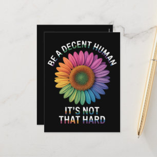 Be A Decent Human It's Not That Hard Holiday Postcard