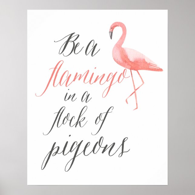 Be a flamingo | flamingo print | wall art decor (Front)