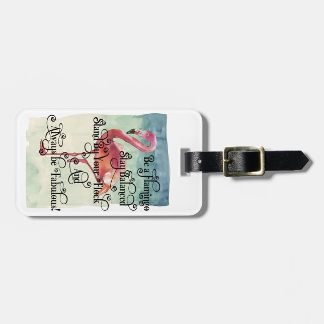 Be a Flamingo Stay Balanced Luggage Tag (Front Horizontal)