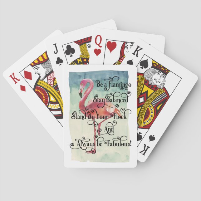 Be a Flamingo Stay Balanced Playing Cards (Back)