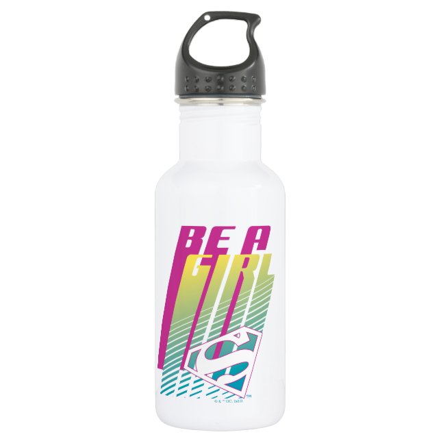 "Be A Girl" Supergirl Graphic 532 Ml Water Bottle (Front)