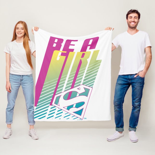 "Be A Girl" Supergirl Graphic Fleece Blanket (In Situ)