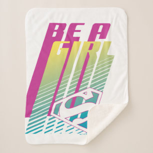 "Be A Girl" Supergirl Graphic Sherpa Blanket