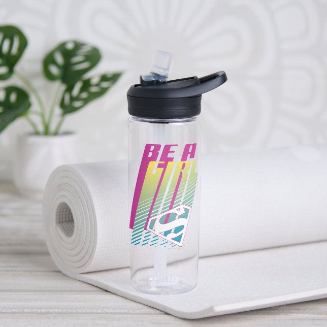 "Be A Girl" Supergirl Graphic Water Bottle (Yoga)