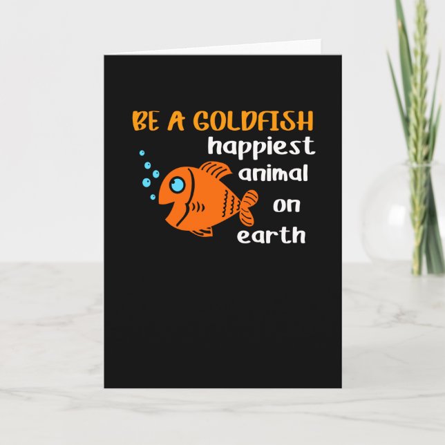 Be A Goldfish Funny Soccer Motivation Quote Happy Card (Front)