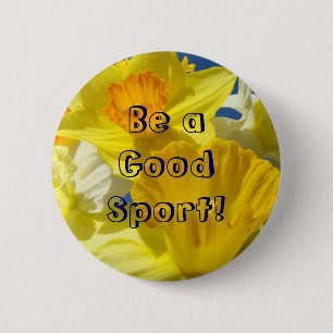 Be a good Sport! buttons Yellow Daffodil Flowers