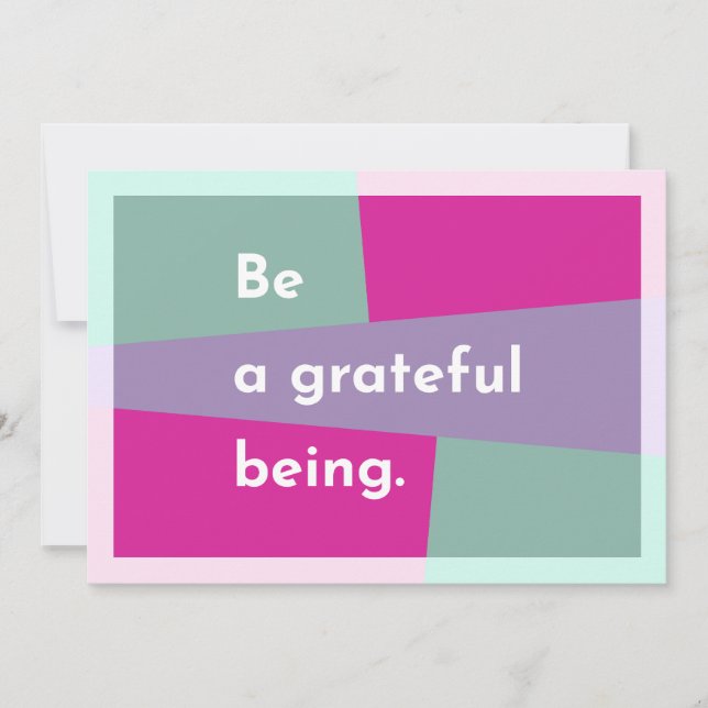 Be a grateful being thank you card (Front)